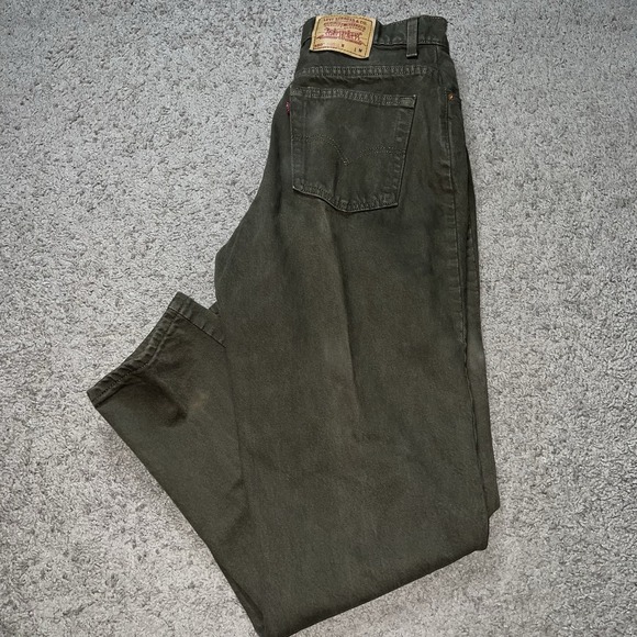 Levi's Denim - Vintage 1993 90s Levis Made in USA 550 Denim Jeans Olive Green Women's 30x31